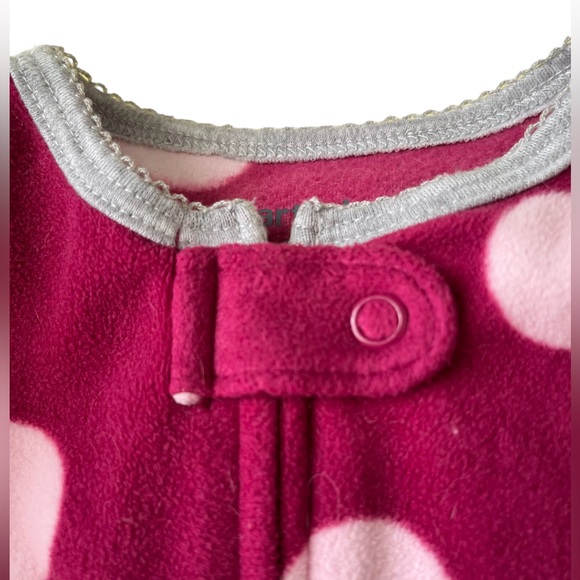 Carter’s Pink Fleece Sleeper (9m) - Picture 2 of 7